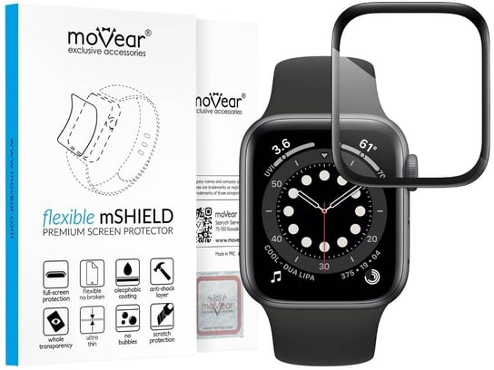 moVear flexible 3D PRO - Pancerne szkło hybrydowe do Apple Watch 3/2/1 (38mm) (1.5") na Cały Ekran | Premium, fullGlue, 8H+ moVear