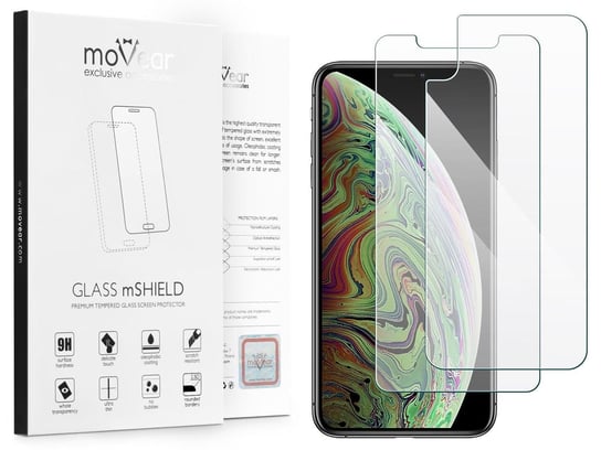 moVear GLASS mSHIELD 2.5D na Apple iPhone Xs MAX | Szkło Hartowane (Przód + Tył) moVear