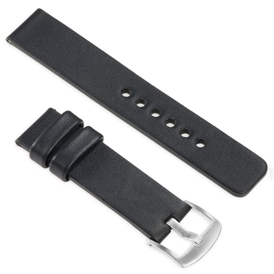 moVear uStrap S1 20mm (M/L) Skórzany pasek do zegarka / smartwatcha | Czarny moVear