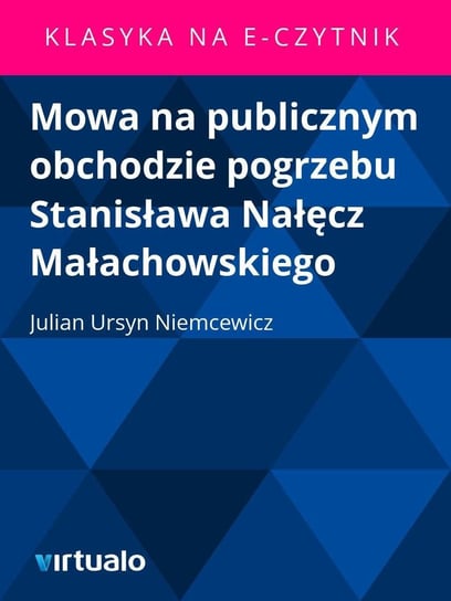 Mowa Na Publicznym Niemcewicz Julian Ursyn