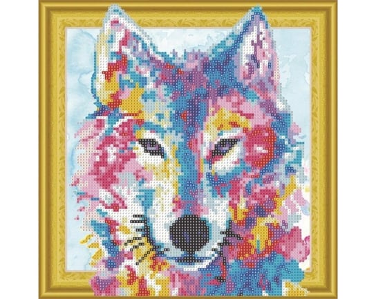 Mozaika diamentowa, kolorowy wilk, 30x30 cm Collection D`Art