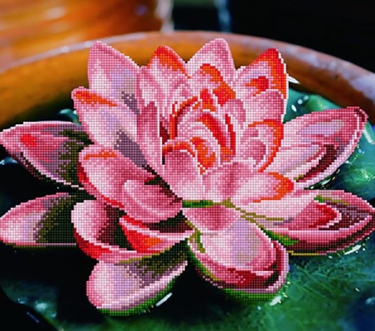 Mozaika diamentowa - Zestaw do diamond painting - Kwiat lotosu DIAMOND ART