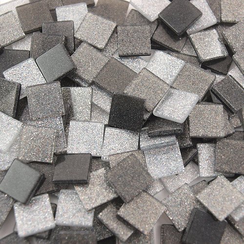 Mozaika glitter szara 5x5 mm - 700 sztuk Folia