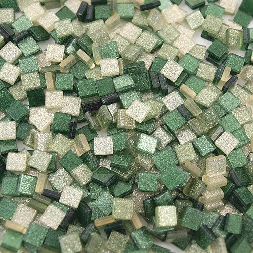 Mozaika glitter zielona 5x5 mm - 700 sztuk Folia