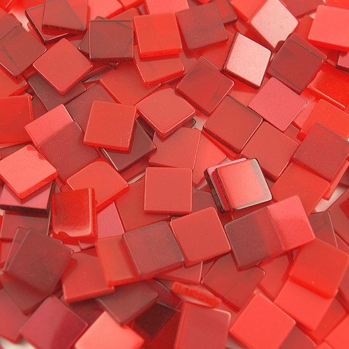 Mozaika ton in ton czerwona 10x10 mm - 190 sztuk Folia