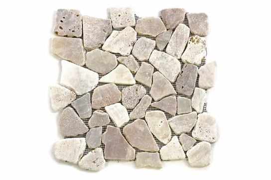 Mozaika z naturalnych kamieni ozdobnych Garth na siatce kremowa 1 m2 Divero