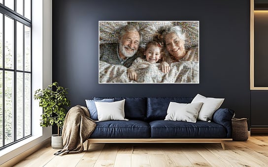 Mozaika z Twoich zdjęć na papierze foto z ramą aluminiową sklepzpomyslem
