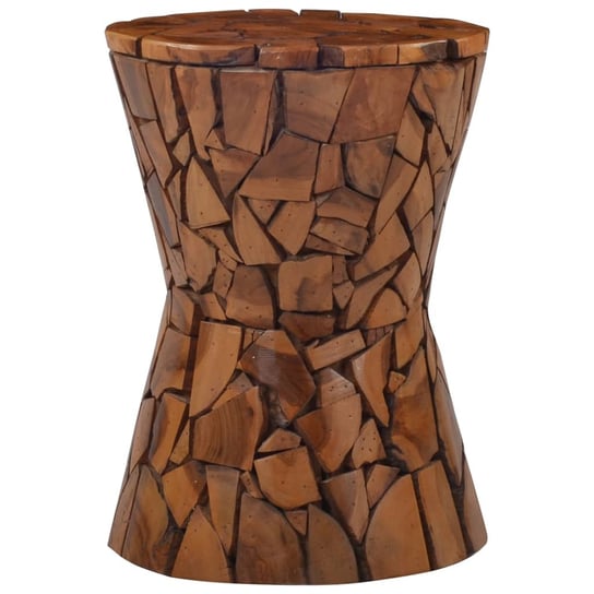 Mozaikowy stołek, brązowy, lite drewno tekowe vidaXL