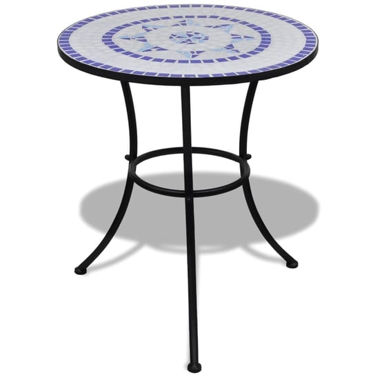 Mozaikowy stolik balkonowy - 60x70cm, niebiesko-bi / AAALOE Inna marka