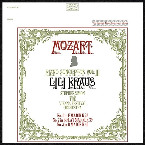 Mozart: Concertos for Piano and Orchestra Nos. 1 - 3 Lili Kraus