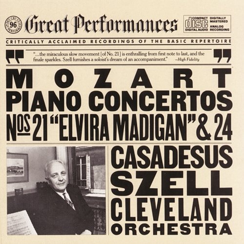 Mozart: Piano Concerto No. 21 in C Major, K. 467 "Elvira Madigan" & Piano Concerto No. 24 in C Minor, K. 491 Robert Casadesus, Members of the Cleveland Orchestra, George Szell