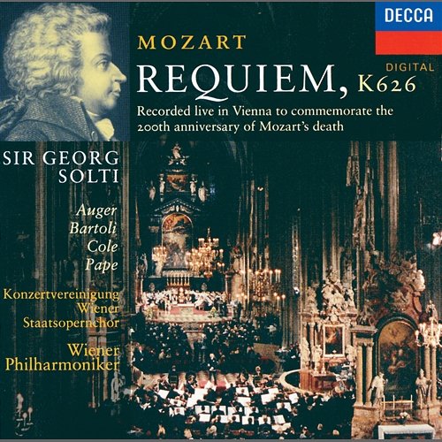 Mozart: Requiem Arleen Augér, Cecilia Bartoli, Vinson Cole, René Pape, Wiener Staatsopernchor, Peter Burian, Wiener Philharmoniker, Sir Georg Solti