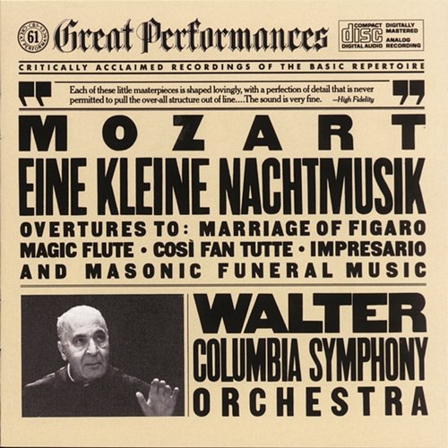 Mozart: Serenade No. 13 in G Major, K. 525 "Eine kleine Nachtmusik", Overtures & Masonic Funeral Music, K. 477 Bruno Walter
