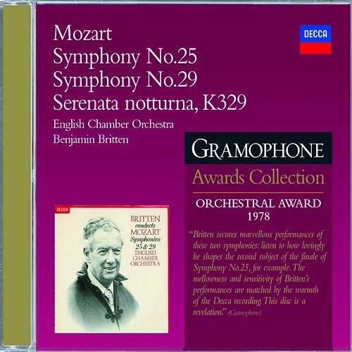 Mozart: Symphonies Nos.25 & 29; Serenata Notturna English Chamber Orchestra, Benjamin Britten