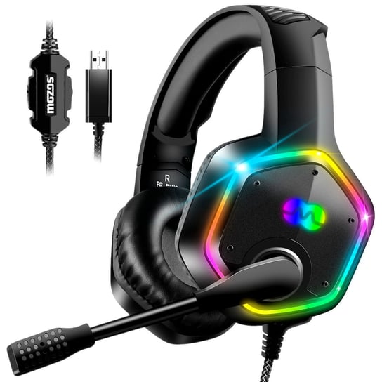 MOZOS G1000 słuchawki nauszne RGB z mikrofonem Inny producent