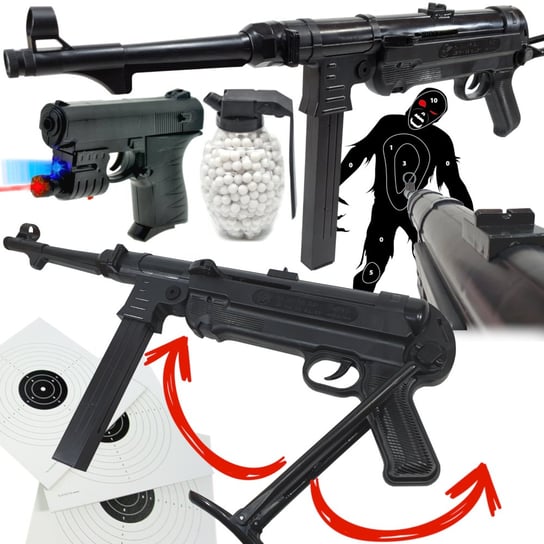 Mp-40 Schmeisser Replika Asg Pistolet Maszynowy Na Kulki 6Mm + Pistolet + Granat Kulek Bezszw. Inna marka