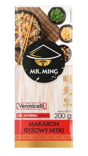 Mr.Ming, Makaron ryżowy nitki, 200g Mr.Ming