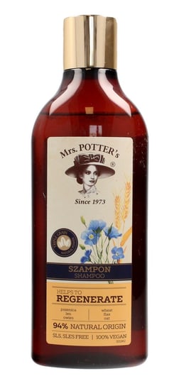 Mrs. Potter's, Triple Grain, szampon do włosów zniszczonych Regenerate, 390 ml Mrs. Potter's