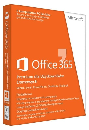 MS Office 365 Home Premium 32/64bit PL Subs 1YR MLK Microsoft