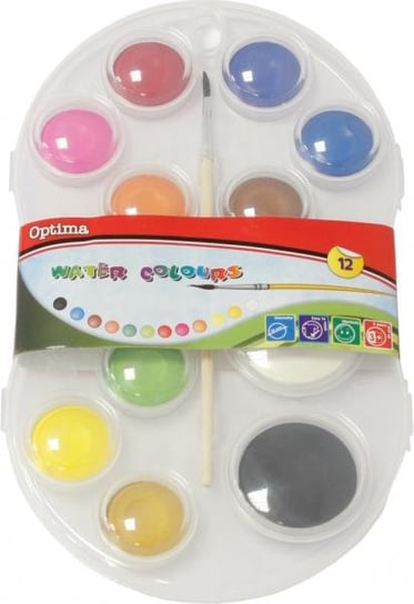 MST Toys, farby akwarelowe, Optima, 12 kolorów MST Toys