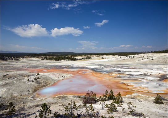 Mudpots and hot springs color the terrain in northwestern Wyoming’s Yellowstone National Park, Carol Highsmith - plakat 70x50 cm Galeria Plakatu