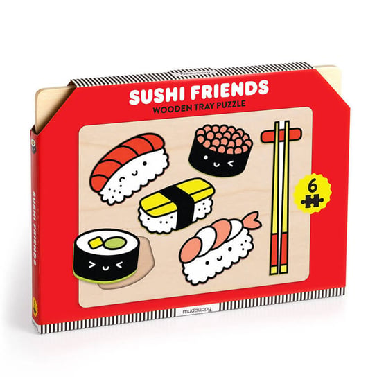Mudpuppy Pierwsze puzzle drewniane 3D Sushi 6 elementów 1+ Mudpuppy