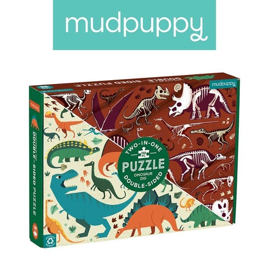 Mudpuppy, puzzle, dwustronne, Dinozaury, 100 el. Mudpuppy