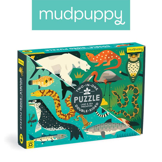 Mudpuppy, puzzle, dwustronne, Drapieżniki lądowe i wodne, 100 el. Mudpuppy