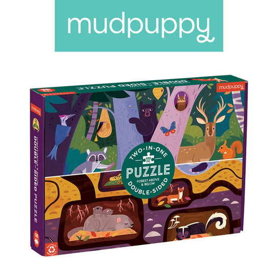 Mudpuppy, puzzle, dwustronne Las nad i pod ziemią, 100 el. Mudpuppy