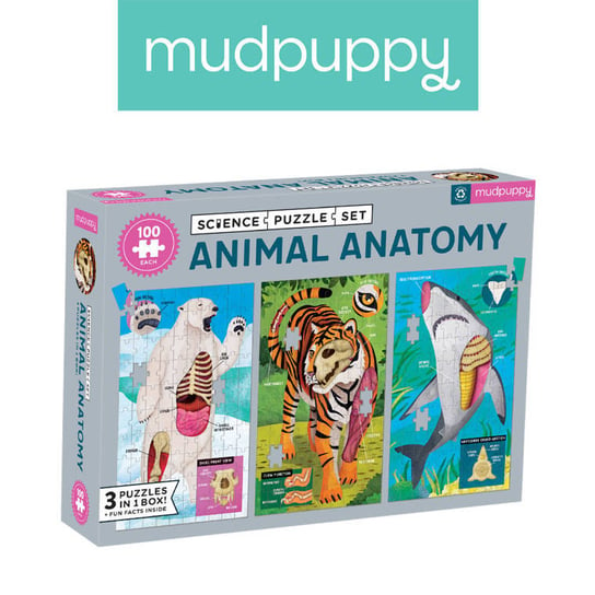 Mudpuppy, puzzle, edukacyjne Anatomia zwierząt, 3x100 el. Mudpuppy
