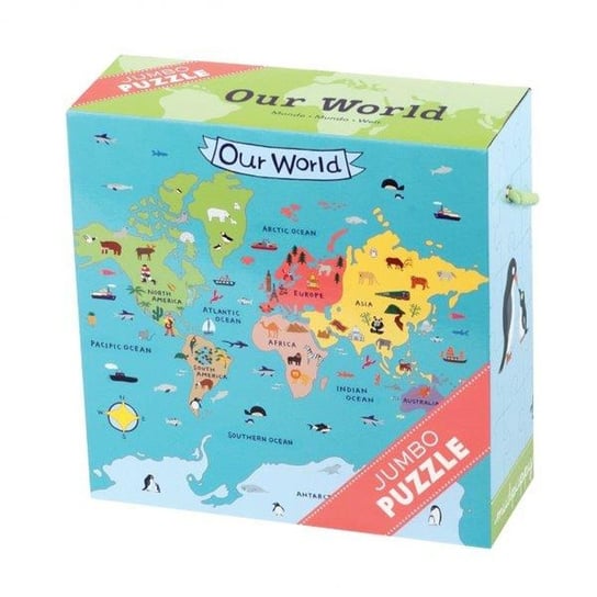Mudpuppy, puzzle, jumbo, Mapa świata, 25 el. Mudpuppy