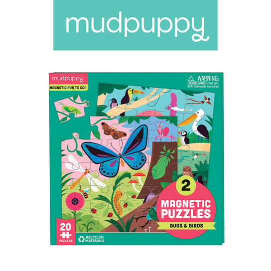Mudpuppy, puzzle, magnetyczne 2w1 Robaki i ptaki, 2x20 el. Mudpuppy