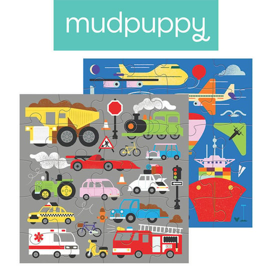 Mudpuppy, puzzle, magnetyczne 2w1 Środki transportu, 2x20 el. Mudpuppy