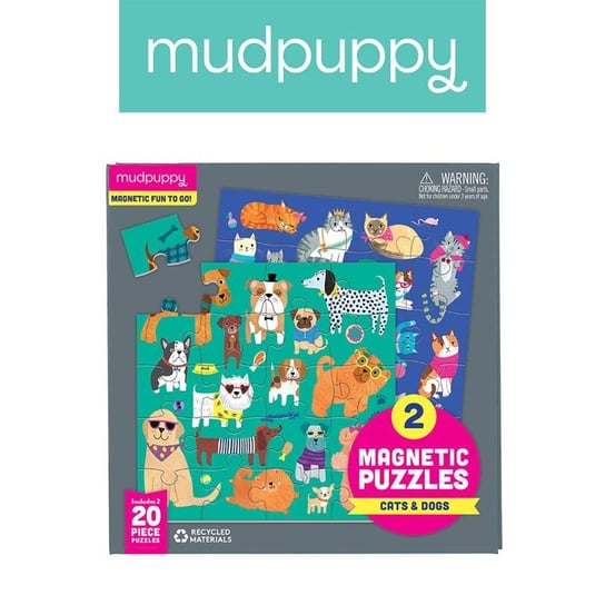 Mudpuppy, puzzle, magnetyczne, Koty i psy, 2x20 el. Mudpuppy