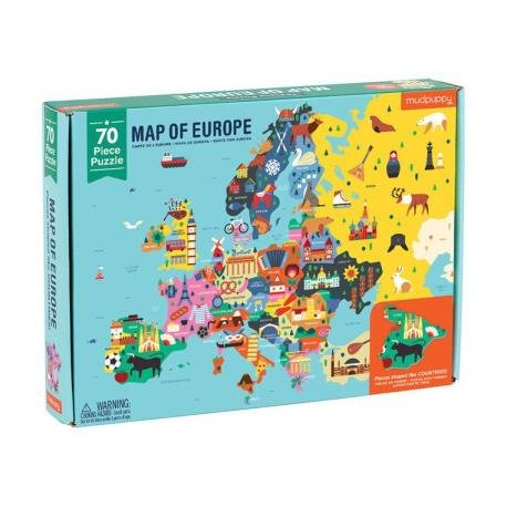 Mudpuppy, puzzle, Mapa Europy, 70 el. Mudpuppy