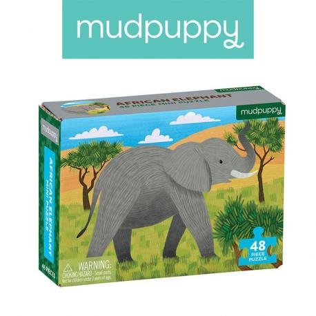 Mudpuppy, puzzle, mini Słoń afrykański, 48 el. Mudpuppy