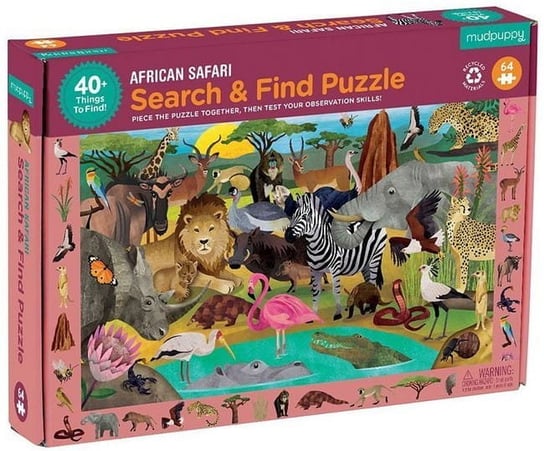 Mudpuppy, puzzle, Obserwacyjne Afrykańskie Safari, 64 el. Mudpuppy