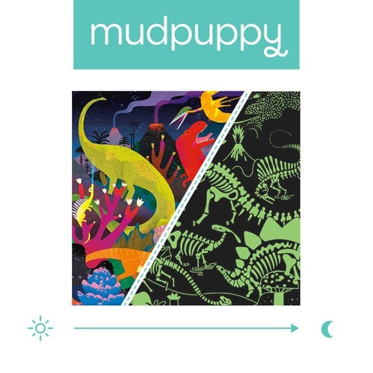 Mudpuppy, puzzle, rodzinne świecące w ciemności Dinozaury, 500 el. Mudpuppy