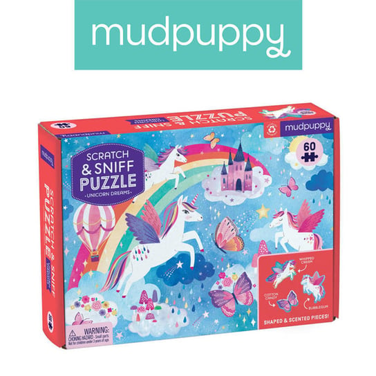 Mudpuppy, puzzle, sensoryczne z elementami zapachowymi Sen jednorożca, 60 el. Mudpuppy