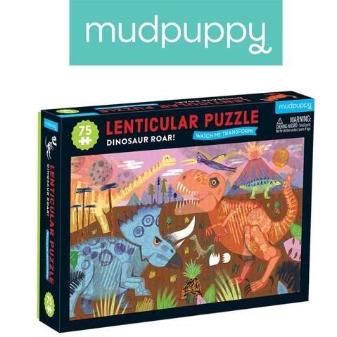 Mudpuppy Puzzle soczewkowe z ruchomym obrazkiem 3D Dinozaury 75 elementów 5+ Mudpuppy