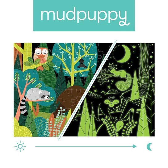 Mudpuppy, puzzle, świecące w ciemności w lesie, 100 el. Mudpuppy