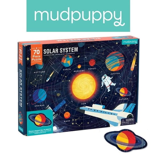 Mudpuppy, puzzle, Układ Słoneczny z elementami w kształcie planet, 70 el. Mudpuppy