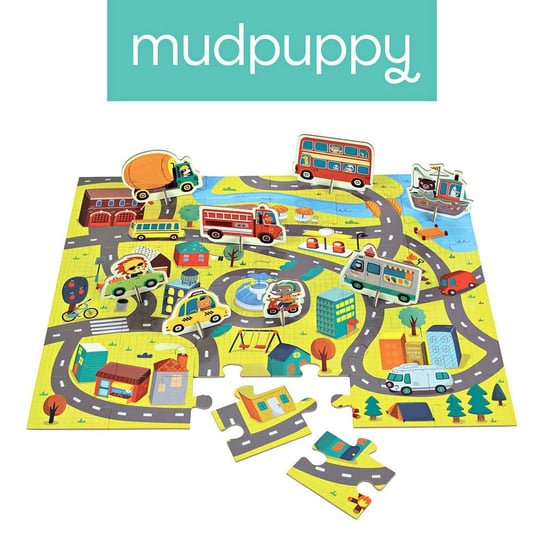 Mudpuppy, puzzle, W mieście, zestaw, 36 el. Mudpuppy