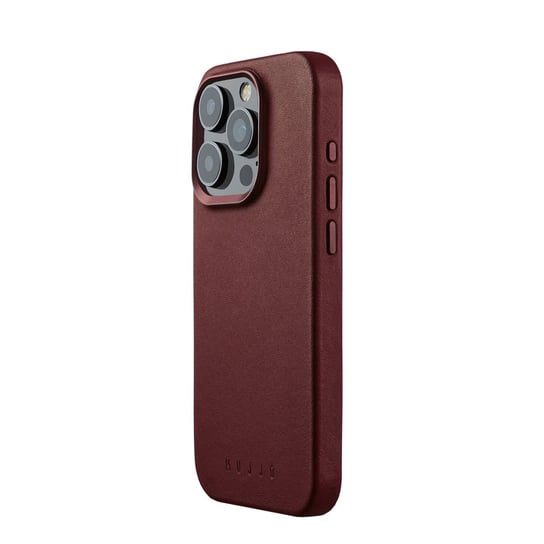 Mujjo Full Leather Case - etui skórzane do iPhone 15 Pro kompatybilne z MagSafe (burgundy) Mujjo