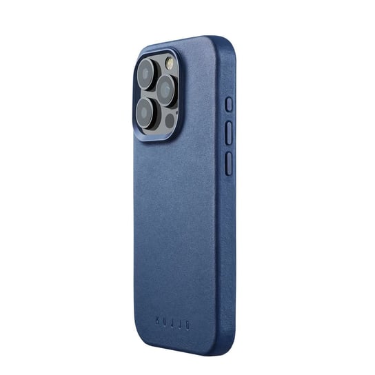 Mujjo Full Leather Case - etui skórzane do iPhone 15 Pro kompatybilne z MagSafe (monaco blue) Mujjo