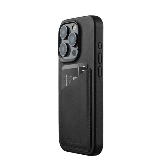 Mujjo Full Leather Wallet Case - etui skórzane do iPhone 15 Pro kompatybilne z MagSafe (black) Mujjo