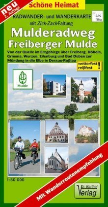 Mulderadweg (Freiberger Mulde) Radwander- und Wanderkarte 1 : 50 000 Barthel, Barthel Andreas Verlag