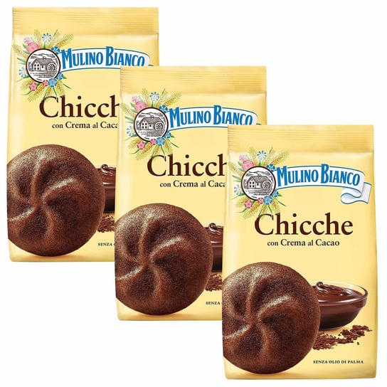 MULINO BIANCO Chicche - Kruche, czekoladowe ciastka z kremem kakaowym 200g 3 paczki Mulino Bianco