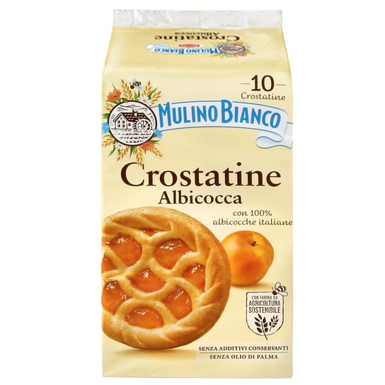 MULINO BIANCO Crostatine Albicocca - włoskie ciastka, mini tarty morelowe 400g 1 paczka Mulino Bianco