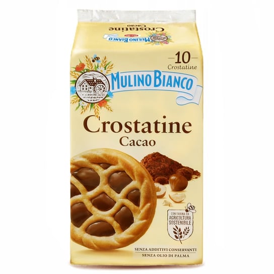 MULINO BIANCO Crostatine Cacao - włoskie ciastka, mini tarty z kremem kakaowym i orzechami laskowymi 400g 3 paczki Mulino Bianco